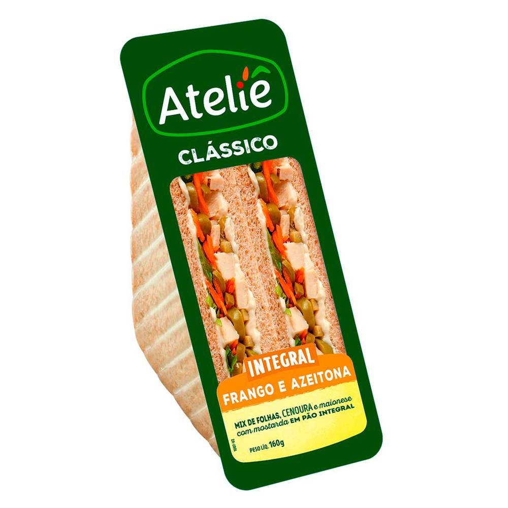 Ateliê sanduíche de frango com azeitona (160 g)