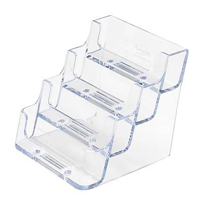 Staples 4-Tier Business Card Holder, 200 Card Capacity, Clear (16753-US)