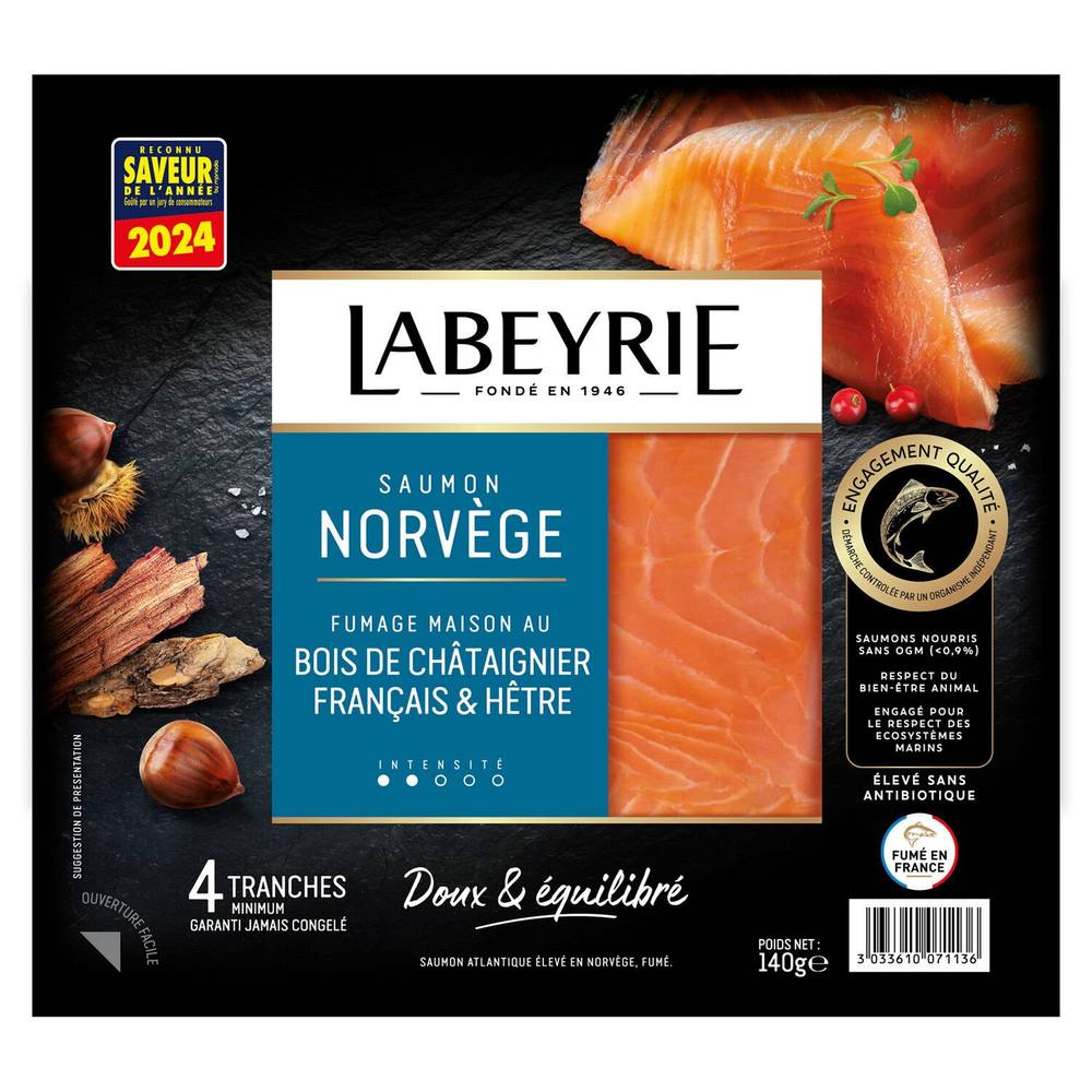 Labeyrie - Saumon atlantique fumé de Norvège (4 pièces)