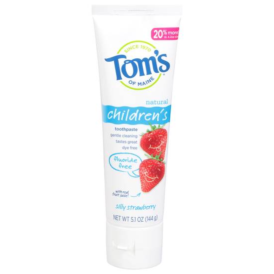 Tom's Of Maine Natural Fluoride Free Silly Strawberry Children's Toothpaste