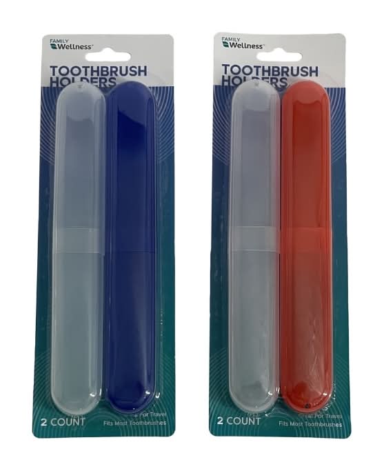 Family Wellness Travel Toothbrush Holder, Assorted (2 x 2 ct)