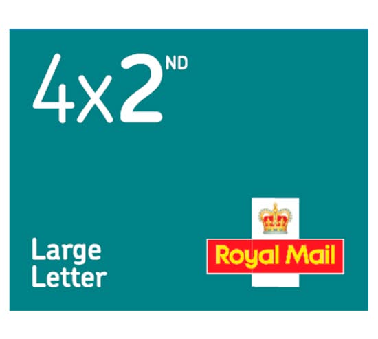 Royal Mail Large, 4 X 2nd Class Letter Book Of Stamps