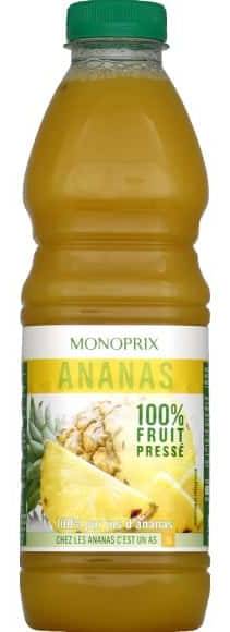 Monoprix 100% Pur Jus D'Ananas La Bouteille De 1 L