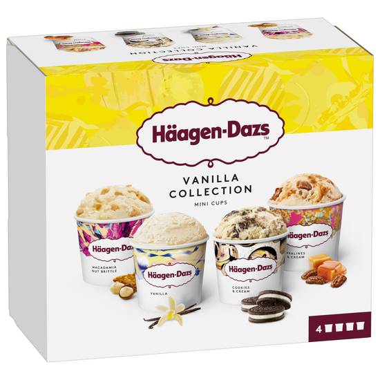 Häagen-Dazs - Vanilla collection mini pots de crème glacée (4 pièces, 95 ml)
