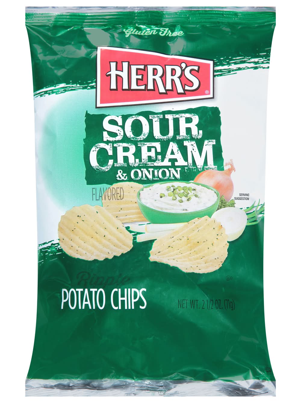 Herr's Ripple Potato Chips, Sour Cream & Onion (2.5 oz)