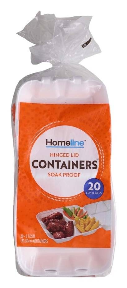 Homeline Soak Proof Containers With Hinged Lids, 8.5 in (20 ct)