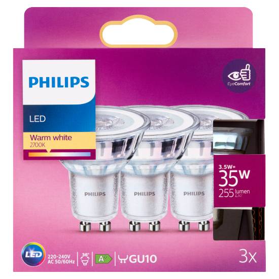 Philips 3 Led Warm White 3.5w = 35w 255 Lumen