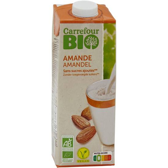 Carrefour Bio - Boisson végétale amande sans sucres ajoutés (1L)
