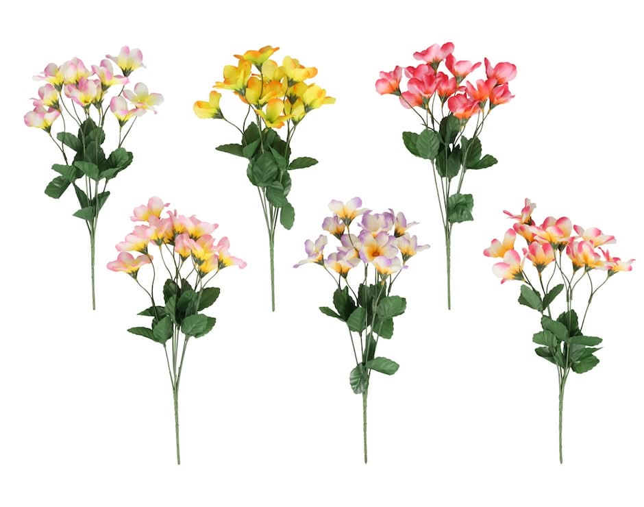 Floral Garden Artificial Plumeria Bush, Assorted Colors, 1-ct.