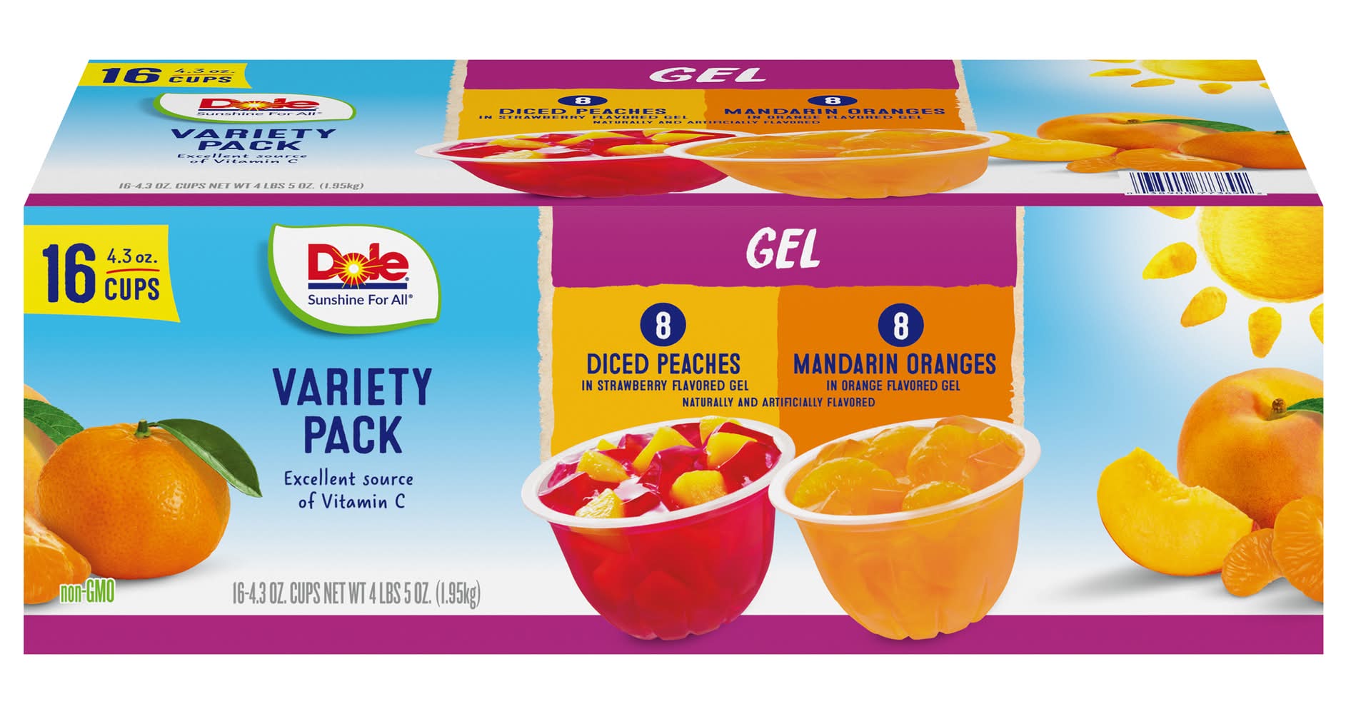 Dole Variety pack Fruit Bowls in Gel (4.3 oz, 16 ct)