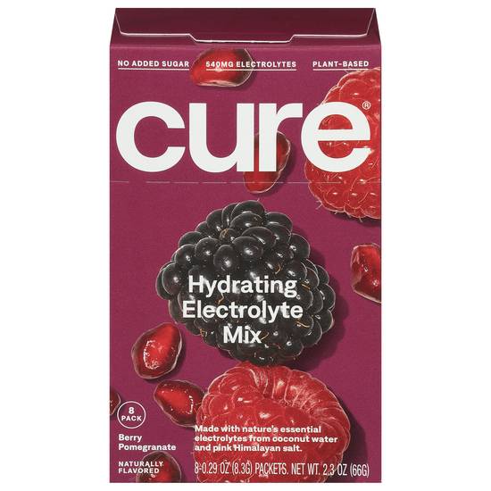Cure Hydrating Electrolyte Mix (8 pack, 0.28 oz) ( berry-pomegranate )
