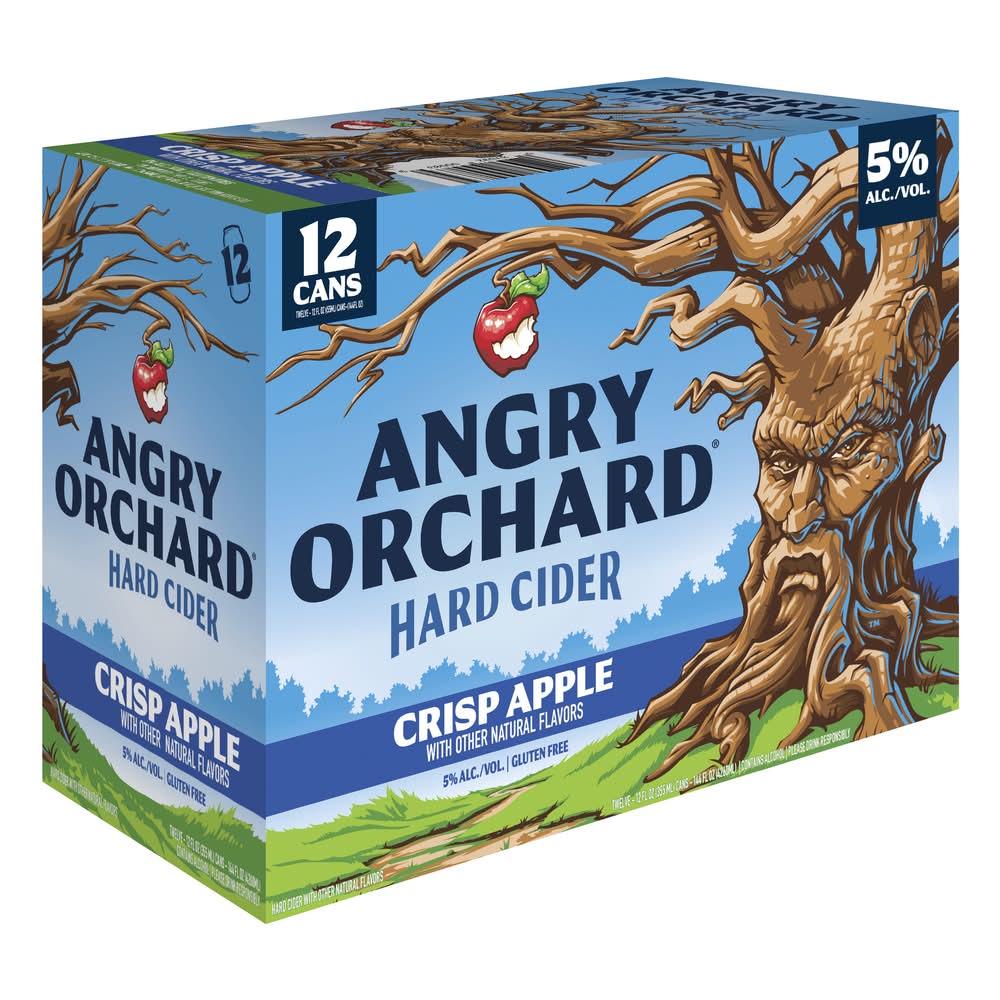 Angry Orchard Flavored Gluten Free Hard Cider, Crisp Apple (12 x 12 fl oz)