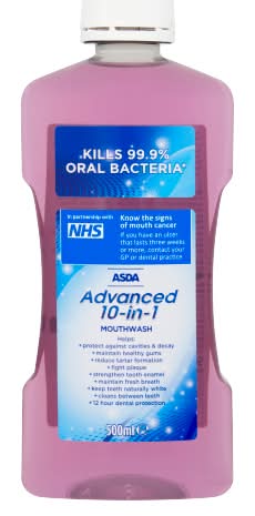 ASDA Advanced 6-in-1 Mouthwash (500ml)