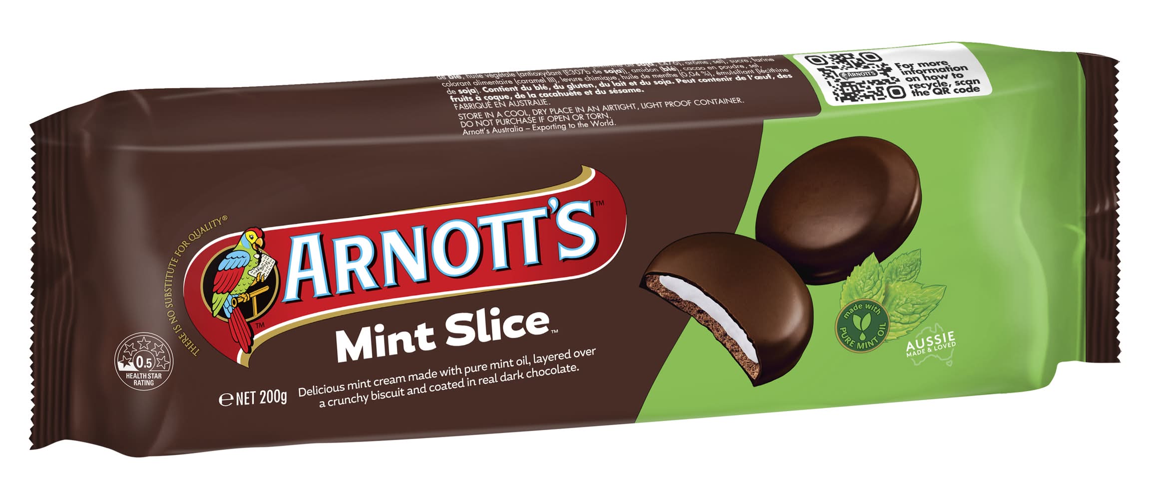 Arnott's Chocolate Biscuits, Mint Slice (200g)