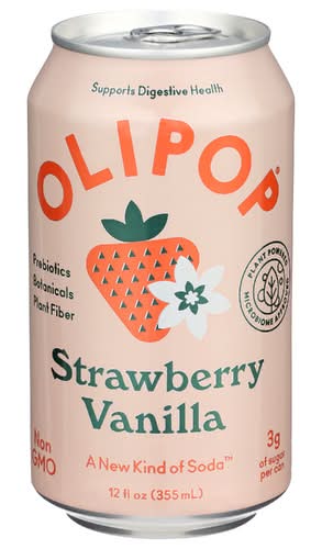 Olipop Strawberry Vanilla Prebiotic Sparkling Tonic