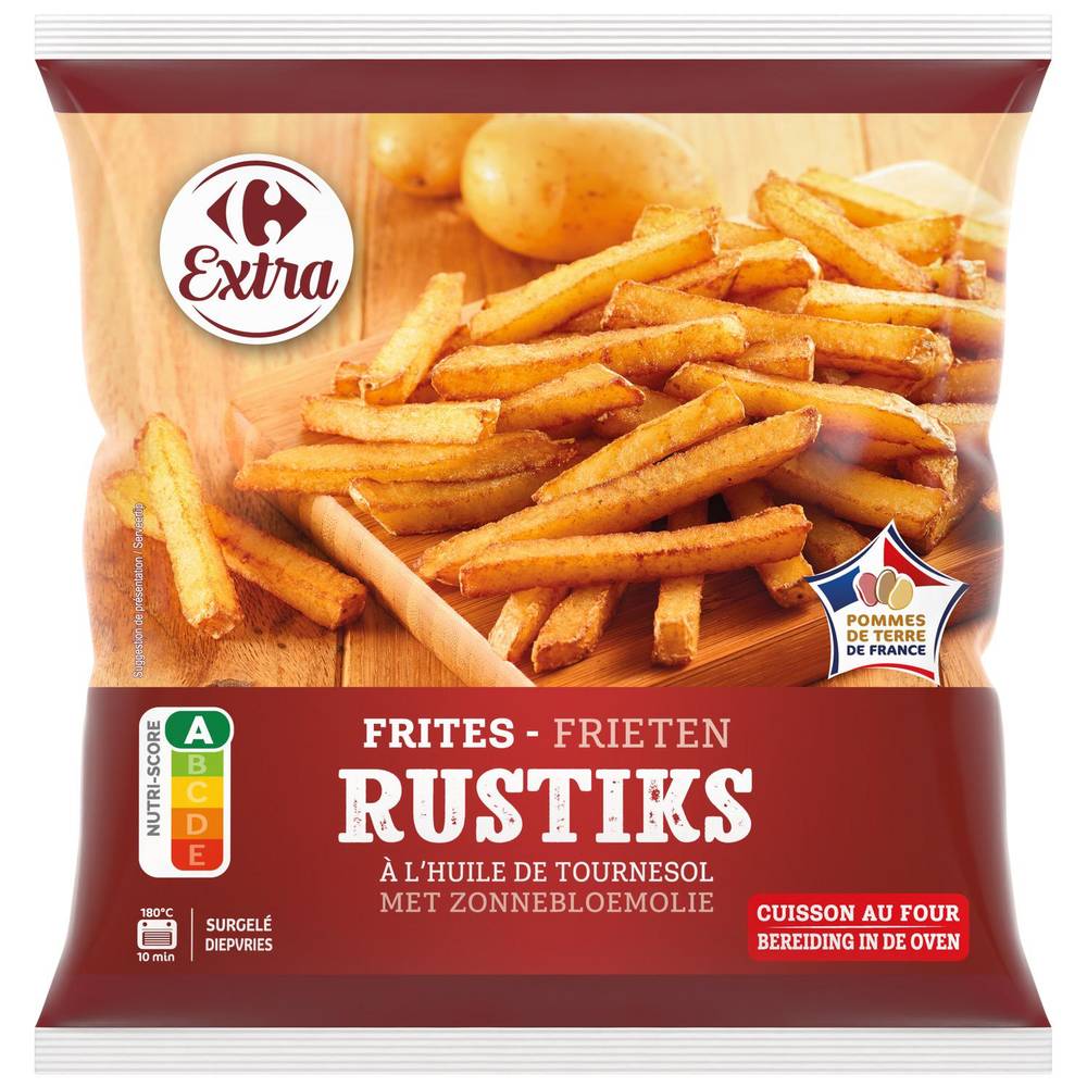 Carrefour Extra - Frites rustiks à l'huile de tournesol (500g)