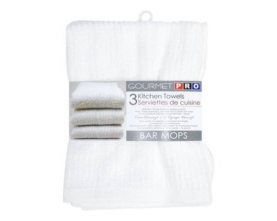 Gourmet Pro · Serviettes de cuisine blanc (3 un) - Kitchen towels white (3 units)