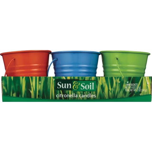 Sun & Soil Mini Bucket Citronella Candles