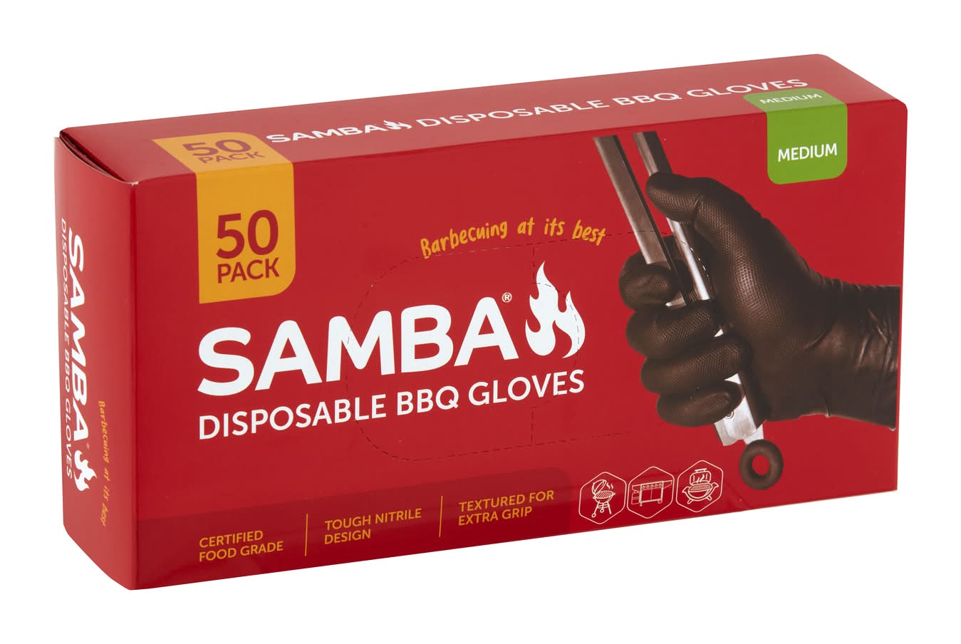 Samba Medium Disposable BBQ Gloves - 50 Pack