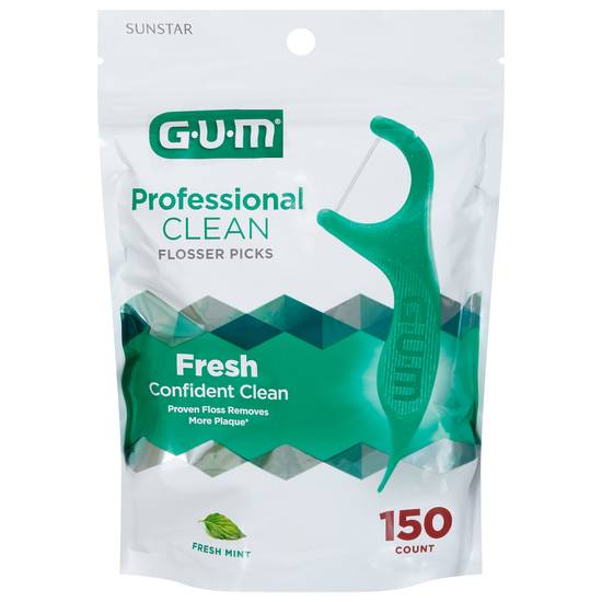 Gum Professional Clean Fresh Mint Flossers (150 ct)
