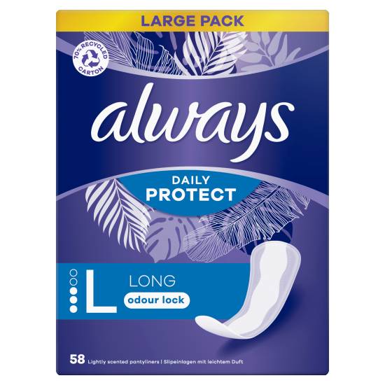 Always L, Dailies Daily Protect Long Panty Liners (58 pack)