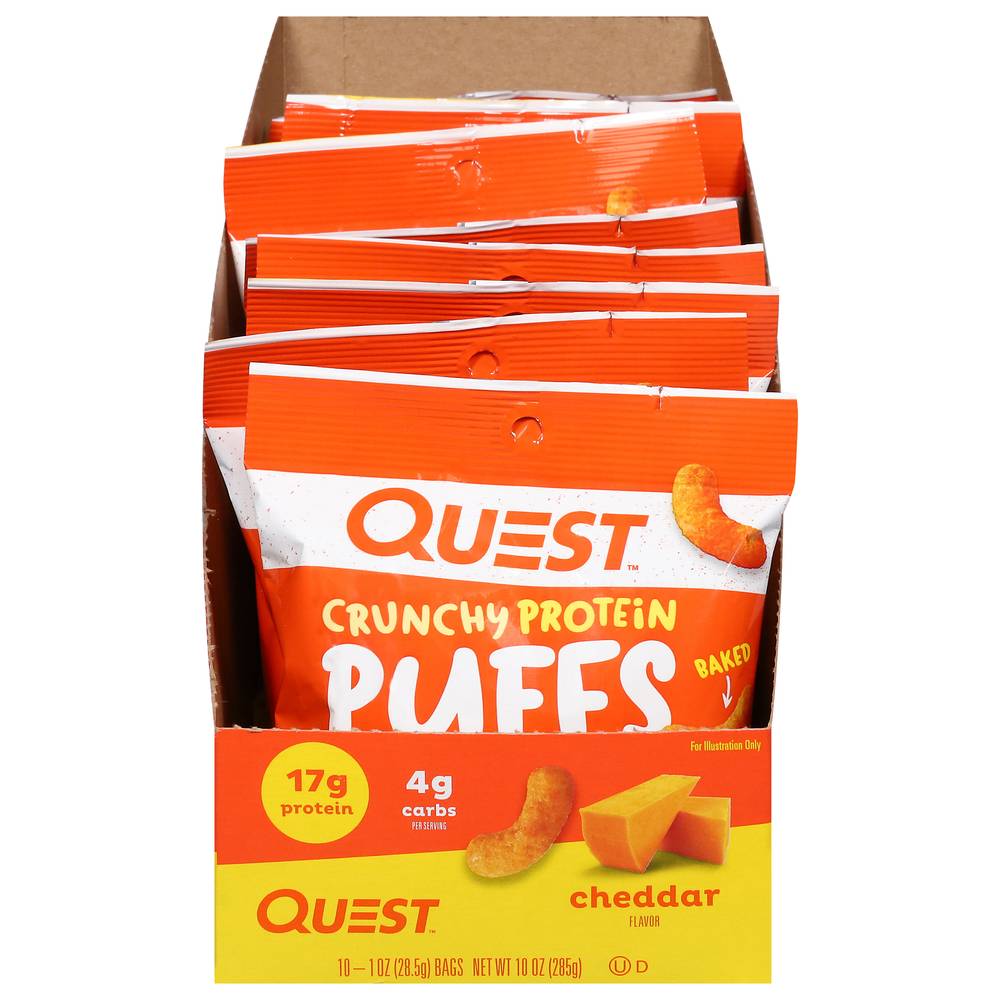 Quest Crunchy Puffs, Cheddar (10 x 1 oz)