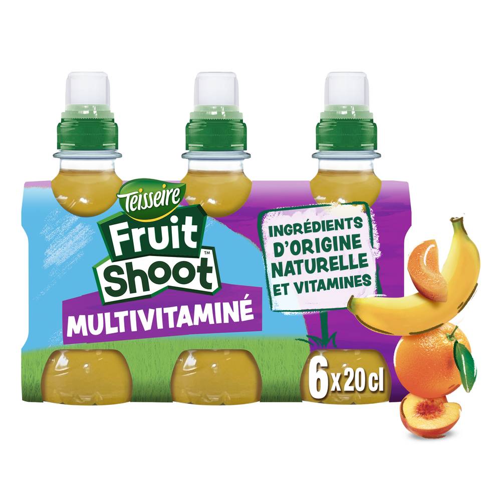 Teisseire - Fruit shoot boisson aux fruits multivitaminé (6 pièces, 200 ml)