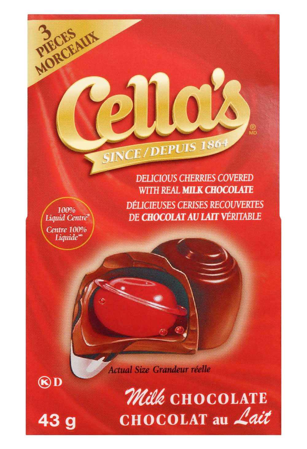 Cella's Milk Chocolate Covered Cherries (43 g, 3 ct)