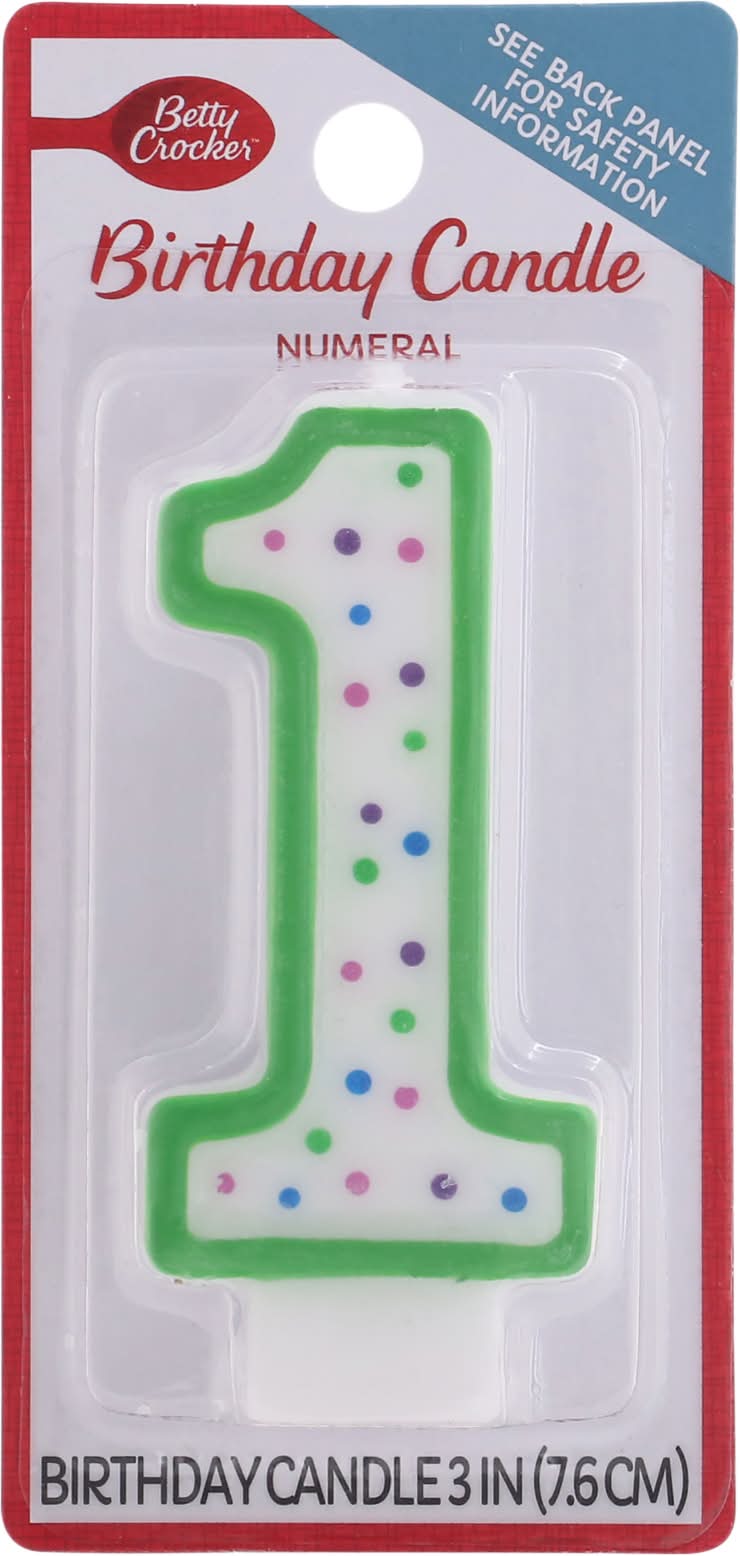 Betty Crocker 3 Inch Numeral 1 Birthday Candle