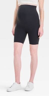 Over Belly High-Rise Active Maternity Bike Shorts - Isabel Maternity by Ingrid & Isabel™ Black XS: Recycled Polyester, Spandex, Slim Fit