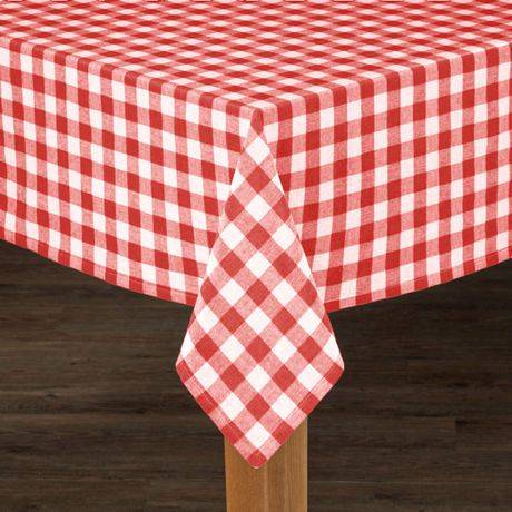 Fabstyles Country Check Tablecloth Farmhouse Decor For Indoor/Outdoor Use, Picnics, BBQ’s, Potlucks, Summer Events, Living and Dining Room (Color: Red, Size: 54" X 72")