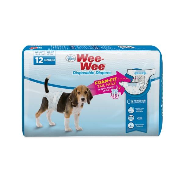Wee-Wee Disposable Doggie Diapers, Medium (weights: 1.0pounds, size: medium)