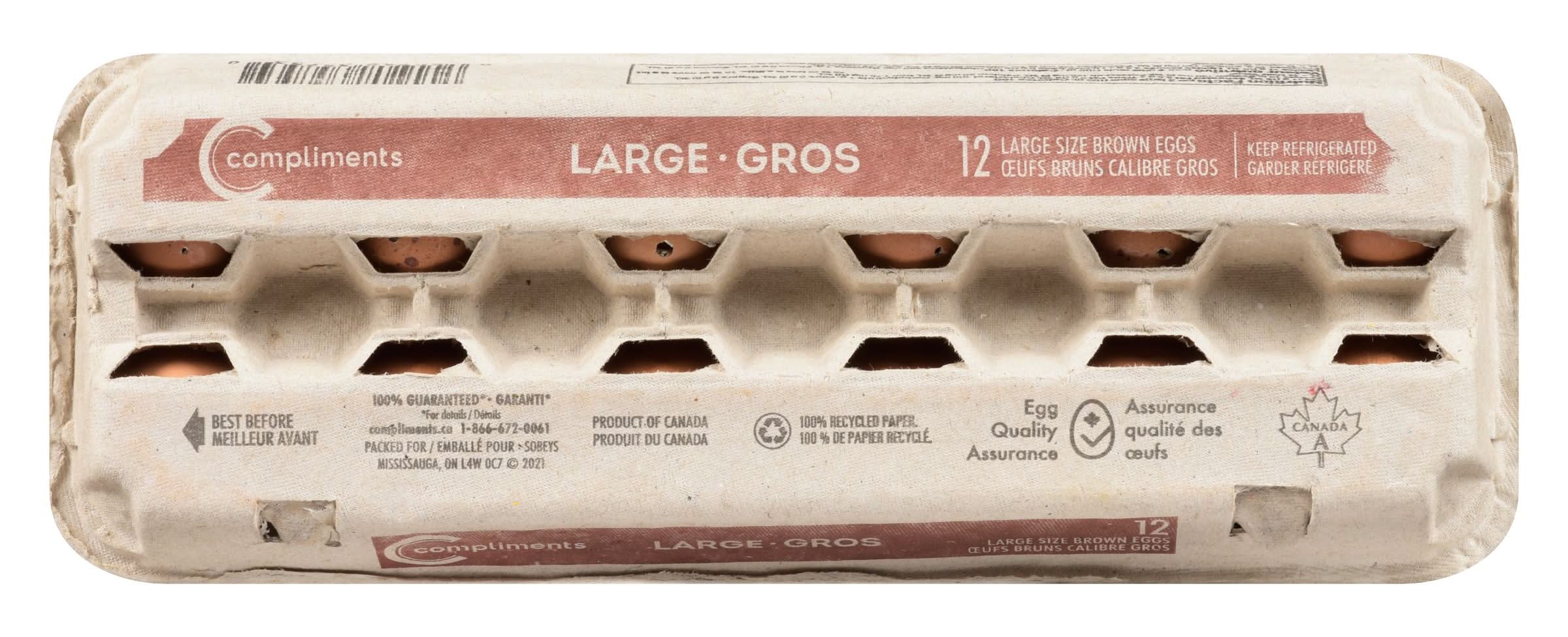 Compliments Brown Eggs, Large (12 ct)