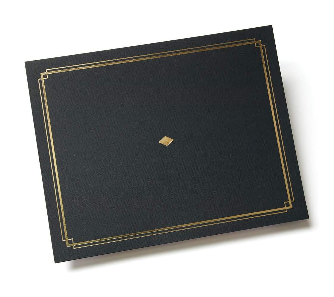 Gartner Studios Certificate Holders, Black With Gold Foil (6 ct)
