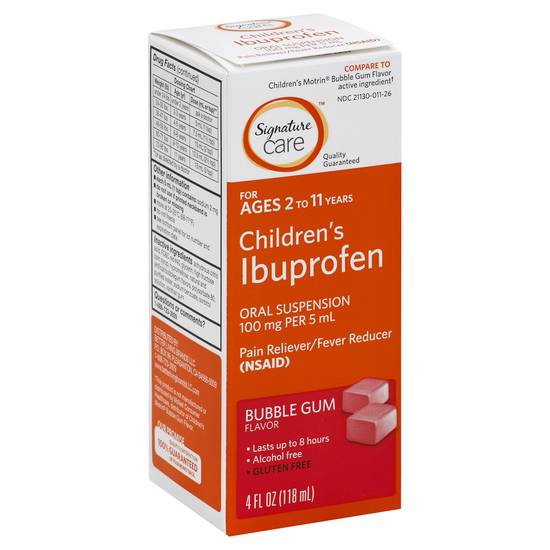 Signature Care Children's Ibuprofen Bubble Gum Flavor Oral Suspension