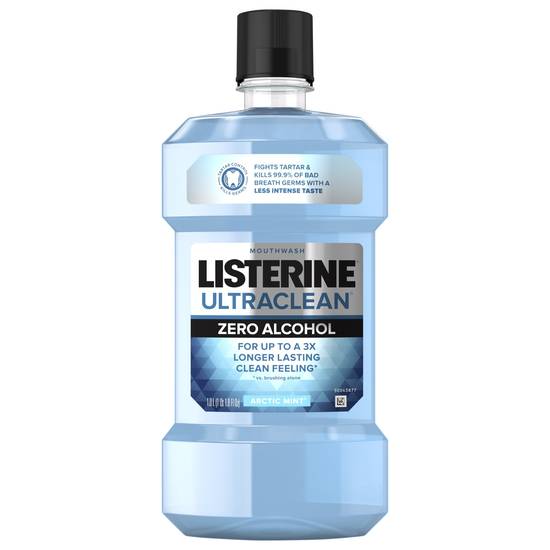 Listerine Ultra Clean Zero Alcohol Mouthwash Arctic Mint (1 L)