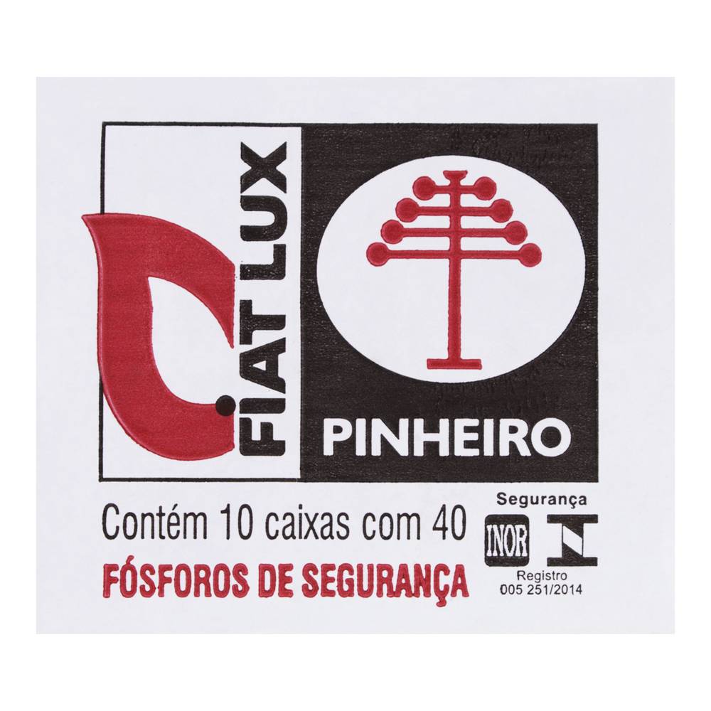 Fiat lux fósforos de segurança pinheiro (10 caixas)