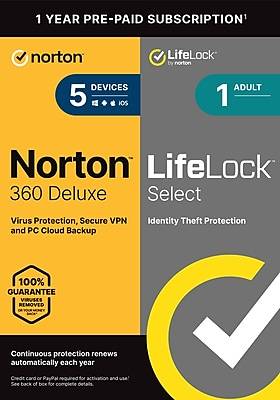 Norton 360 Deluxe With Lifelock Select For 5 Devices