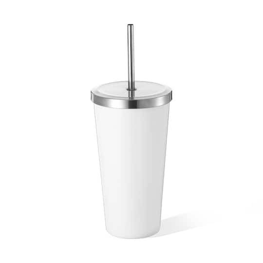 Make Market Sublimation Tumbler With Straw, White