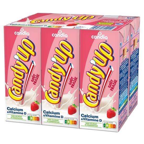 Candia - Candy'up fraise boisson lactée stérilisée enrichie en vitamine d, 6 boîtes