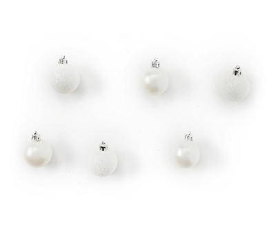 White Ball 32-Piece Shatterproof Ornament Set