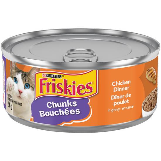 Friskies bouchees diner de poulet en sauce nourriture pour chats (156 g) - purina friskies chunks chicken dinner in gravy cat food (156 g)