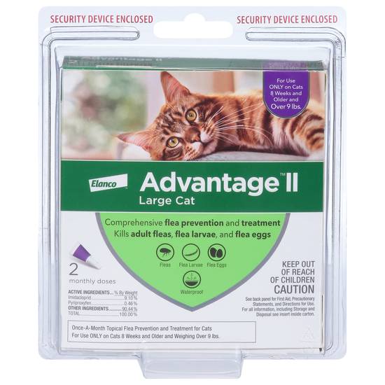 Advantage Ii Once-A-Month Cat & Kitten Topical Flea Treatment Over 9 Lbs., 2 packs Of 6