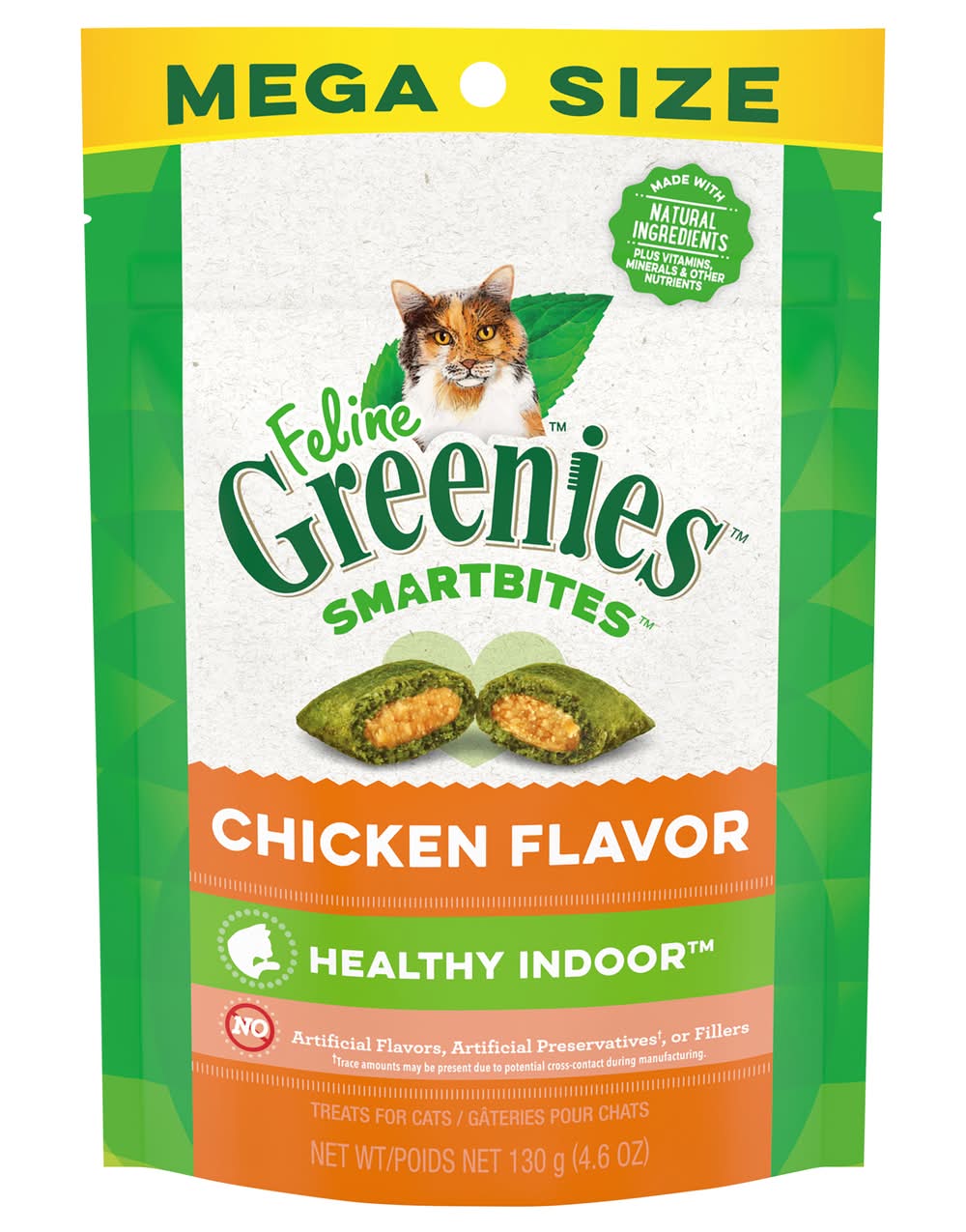 Greenies Feline Smartbites Healthy Indoor Treats For Cats, Chicken (4.6 oz)