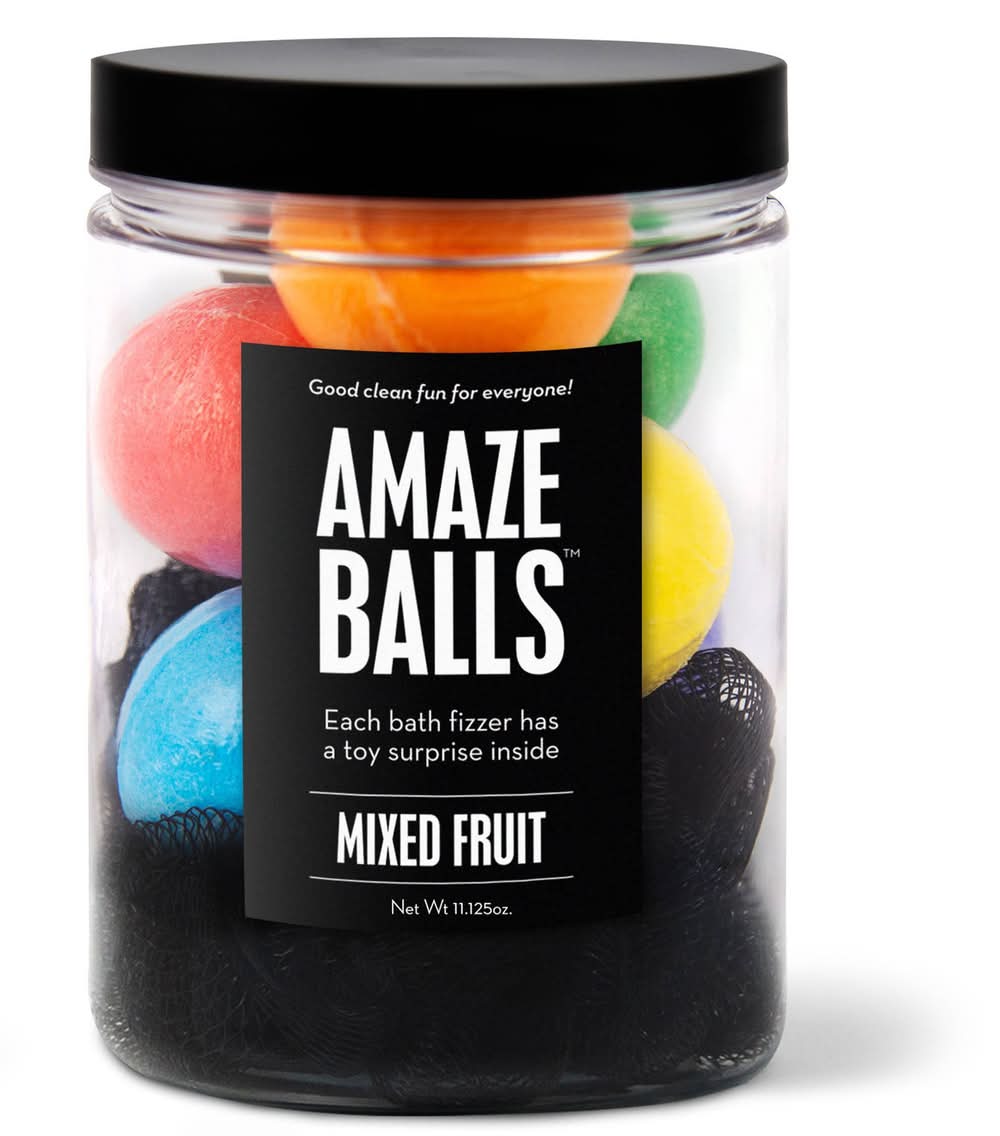 AMAZEBALLS Bath Fizzers Bath Bomb Jar, Multicolor (11.12 oz, 6 ct)