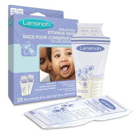 Lansinoh lansinoh sachets de conservation de lait maternel 25 sachets pré-stérilisés (paq. de 25, 180 ml) - breastmilk storage bags (25 units)