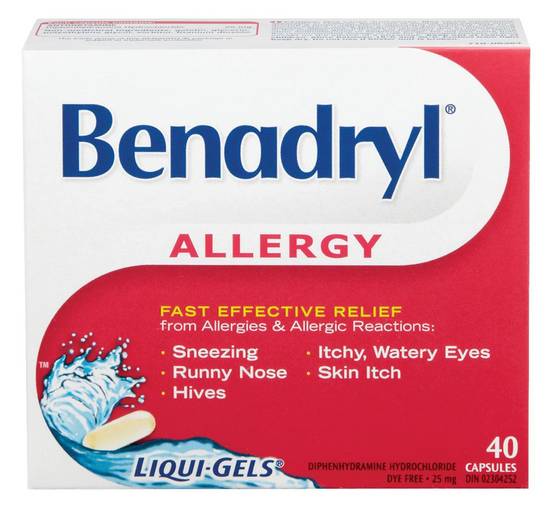 Benadryl Allergy Fast Effective Relief Liqui-Gels 25 mg (40 units