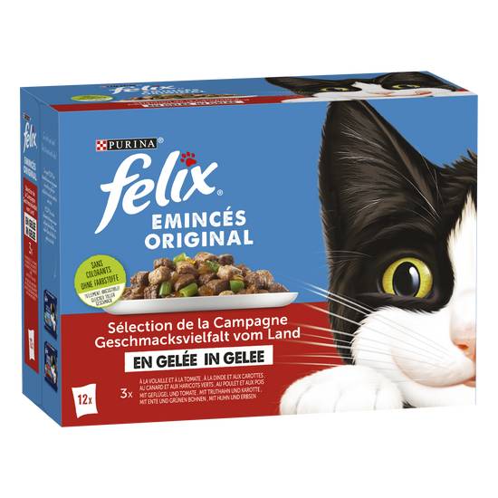 Purina - Felix emincés en gelée volaille et légumes pour chat adulte (12 pièces)