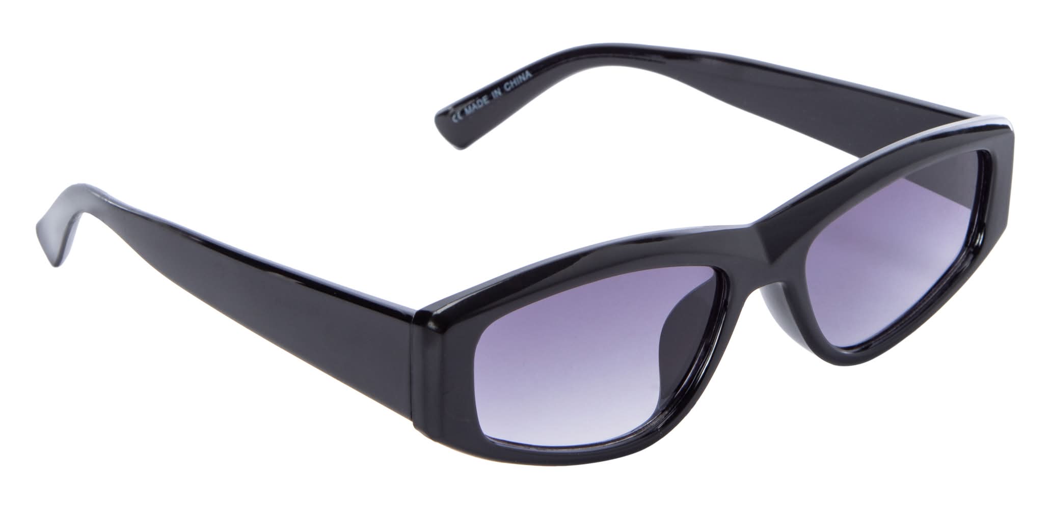 Ladies Plastic Wrap Sunglasses Black