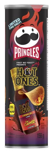 Pringles Hot Ones Potato Chips, Barbacoa (156 g)